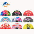 Customized fabric hand held folding fans in promotion